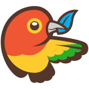das Bower-Logo. Ein Vogel.
