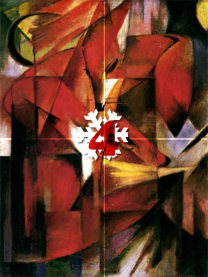 Gemälde: Franz Marc, Füchse, 1913. Kunstmuseum, Düsseldorf.