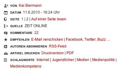 Zusatzinfos zu den Artikeln